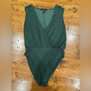 Forever 21 Forest Green Sleeveless Bodysuit M